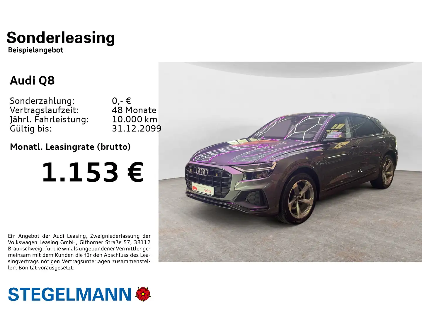 Audi Q8 50 TDI qu. tiptr. S-Line B&O*Schwarzpaket*21Z Grau - 2