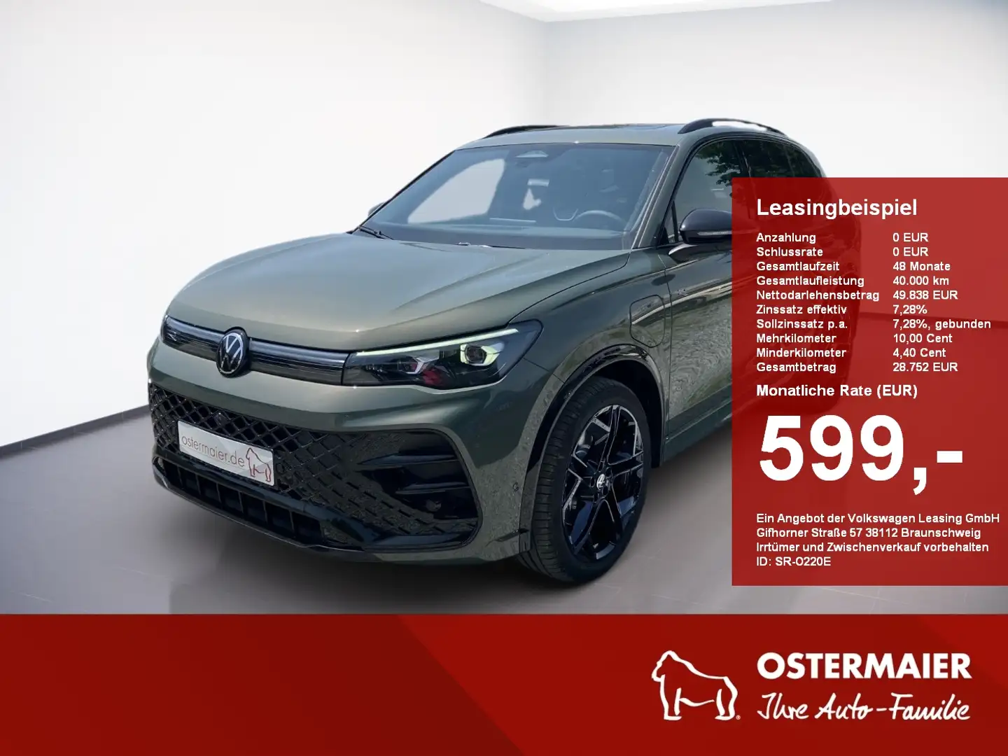 Volkswagen Tiguan R-LINE BLACK STYLE 1.5TSIe 204PS.MATRIX.NAVI.PANO. Grün - 1