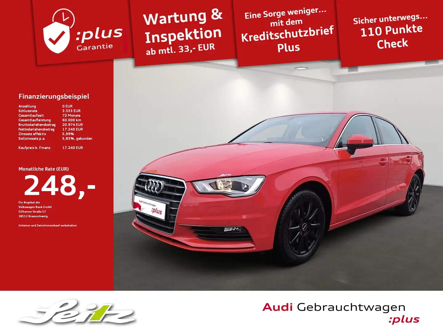 Audi A3 Limousine 1.4 TFSI ambiente ultra *AHK*PARKSENSOR* Roşu - 1