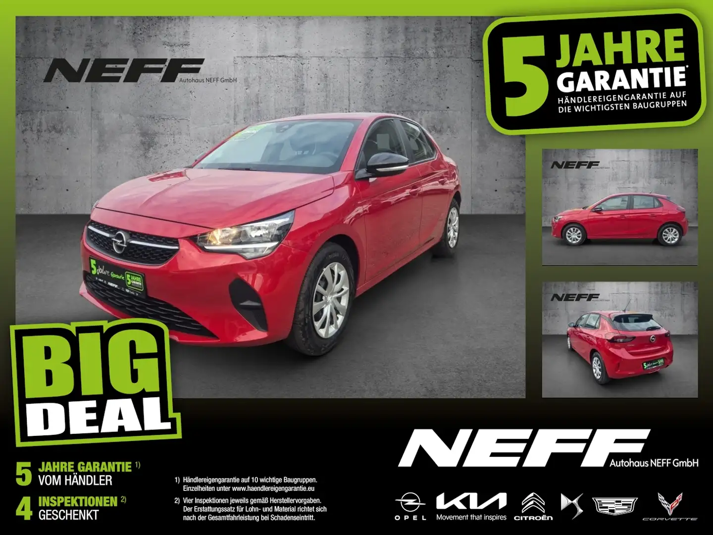 Opel Corsa F 1.2 Edition Klima, ZV, Bluetooth Rot - 1