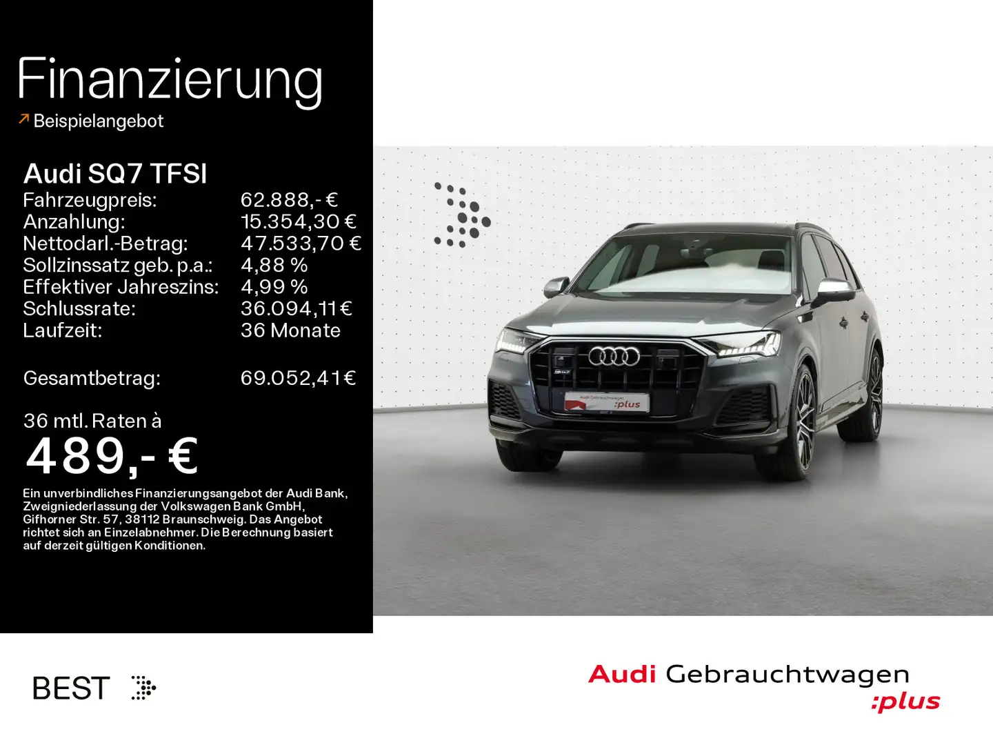 Audi SQ7 Assist plus*HUD*Matrix*Standheizung*B&O Grijs - 1
