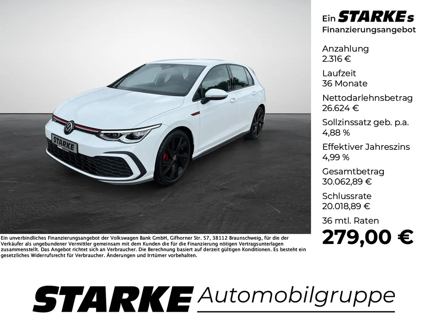 Volkswagen Golf 8 GTI 2.0 TSI DSG Wit - 1