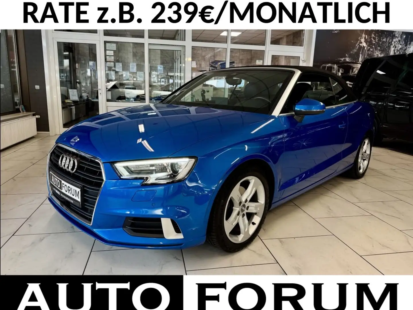 Audi A3 1.5 TFSI *RATE 149,-€ AUT LEDER NAVI Cabrio Blau - 1