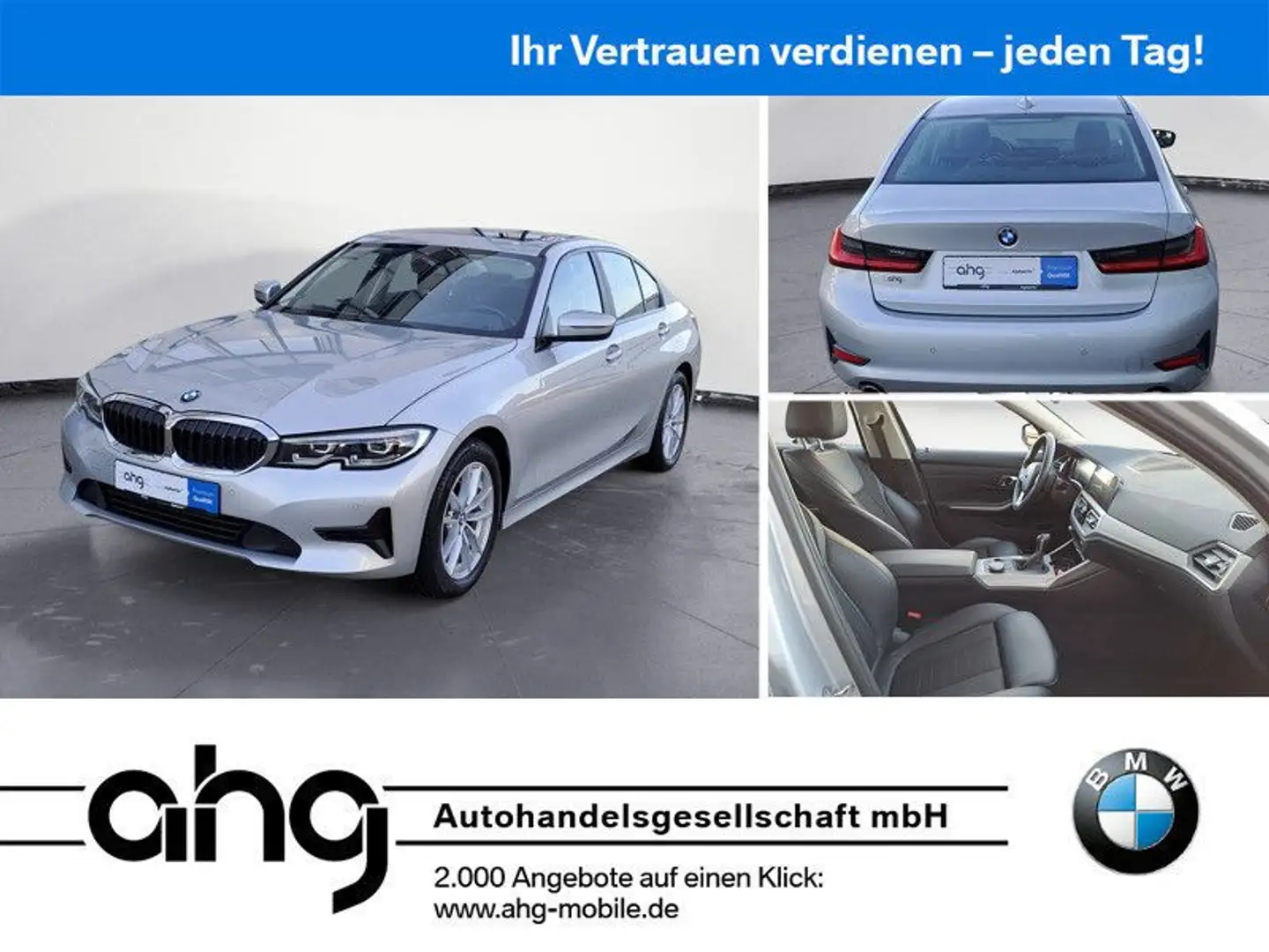 BMW 318 d Glasdach Sportsitze PDC HIFI Durchlade Silber - 1