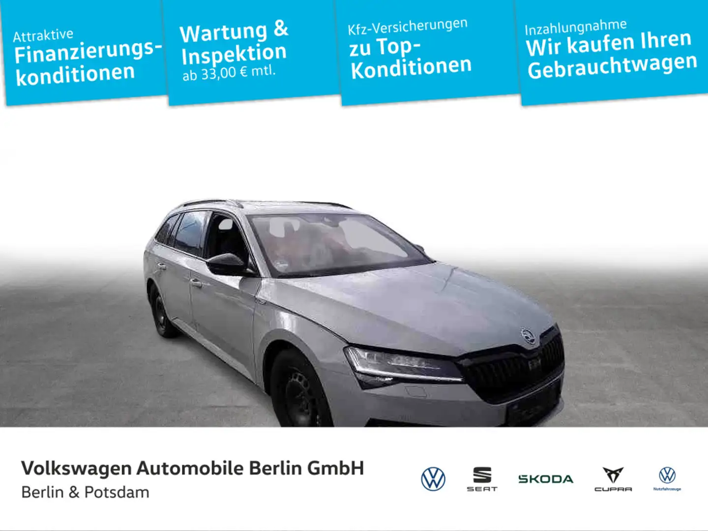 Skoda Superb Combi 2.0TDI DSG Sportline P-DACH AHK LED Grau - 1