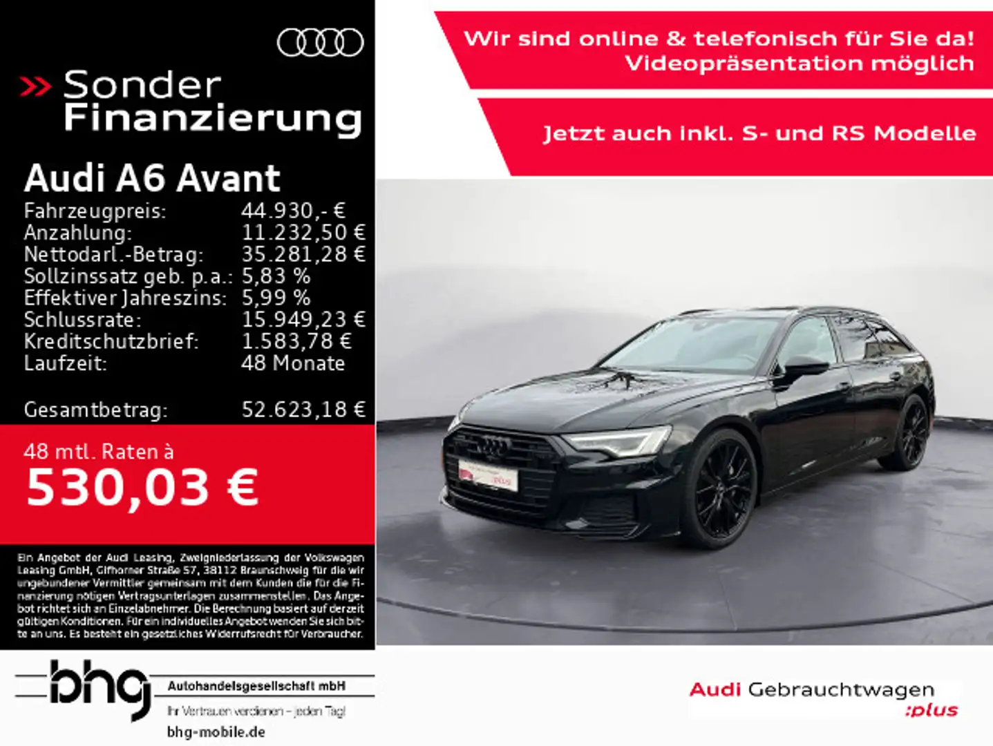 Audi A6 50 TDI quattro S-line Matrix/Pano/ACC/K Schwarz - 1