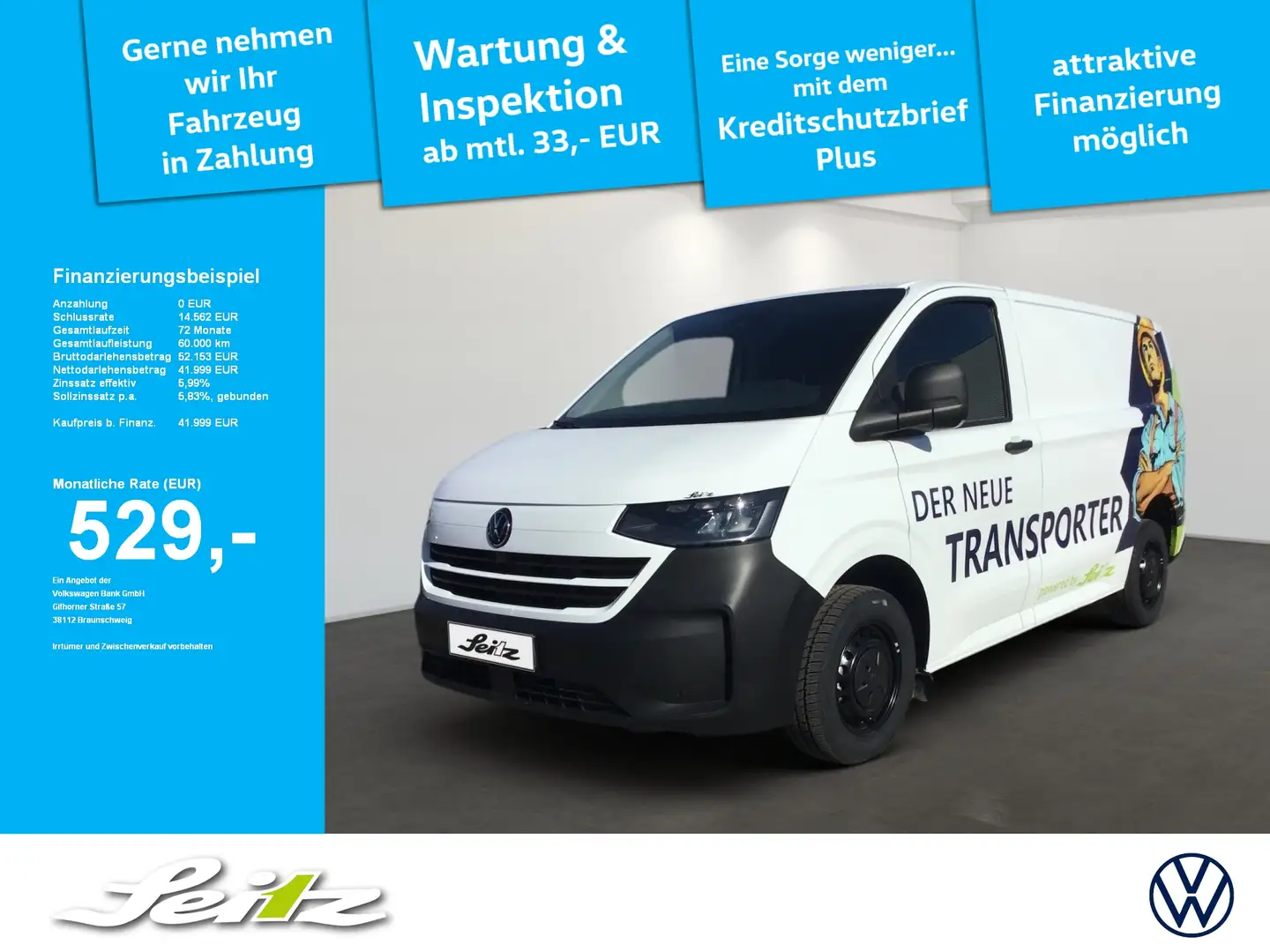 Volkswagen T7 Transporter Kasten 2.0 TDI KR *AHK*APPCON*KAMER Blu/Azzurro - 1