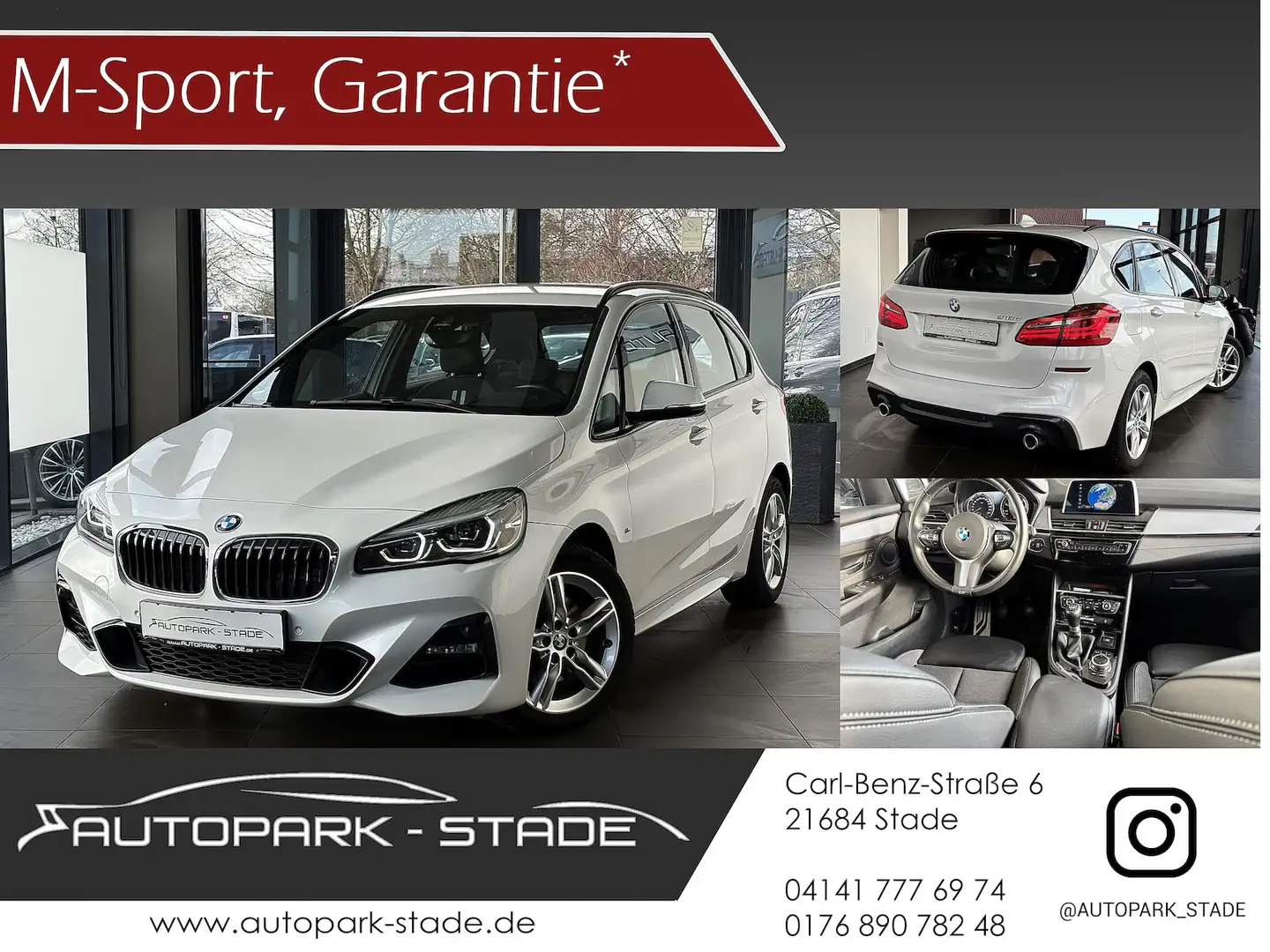BMW 218 d M Sport LED Navi Assist. Blanc - 1