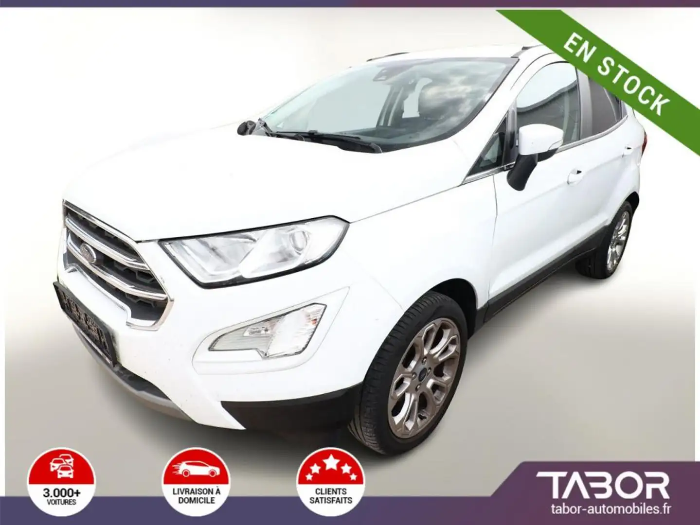 Ford EcoSport 1.0 EcoBoost 125 Titanium GPS PDC Blanc - 1