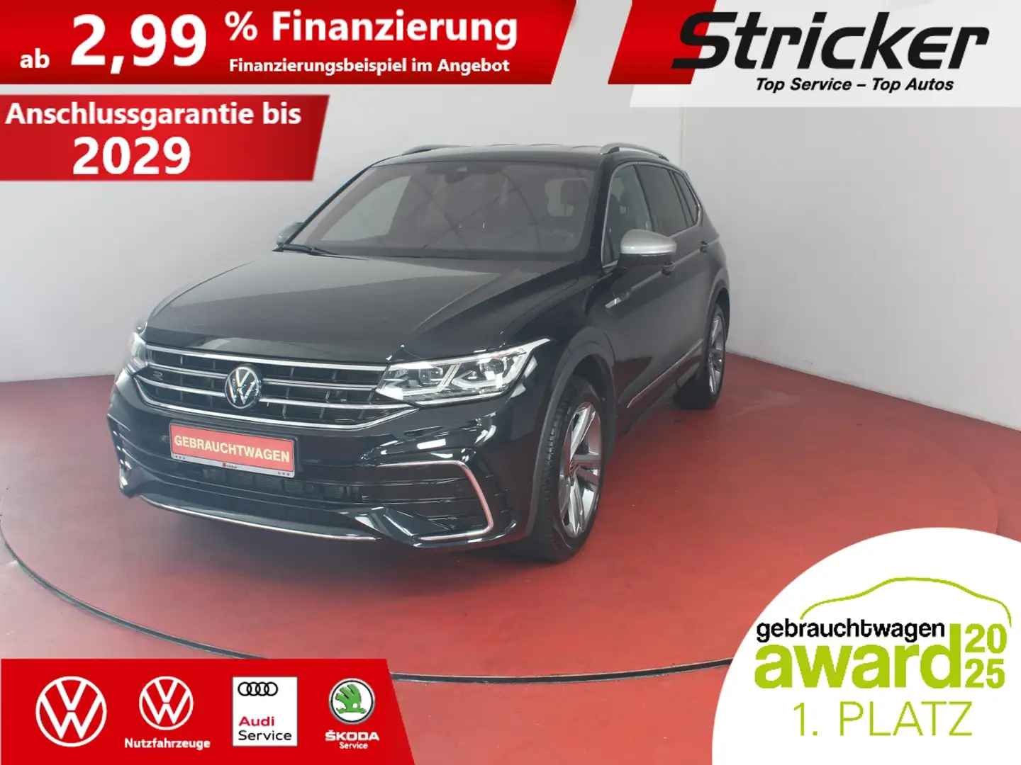 Volkswagen Tiguan Allspace R-Line 2.0TSI 345,-ohne Anzahlung AHK 7-Sitzer Schwarz - 1