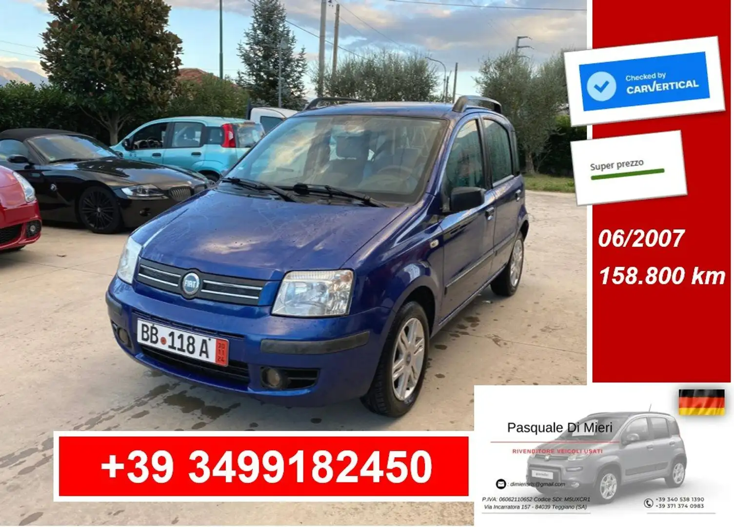 Fiat Panda Panda 1.3 mjt 16v Emotion dpf Bleu - 1