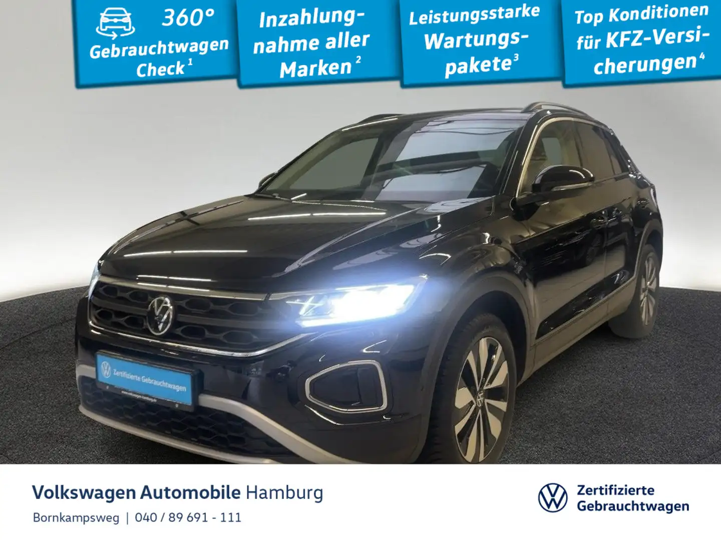 Volkswagen T-Roc 1.0 TSI Goal ACC LED Navi Sitzheizung Schwarz - 1