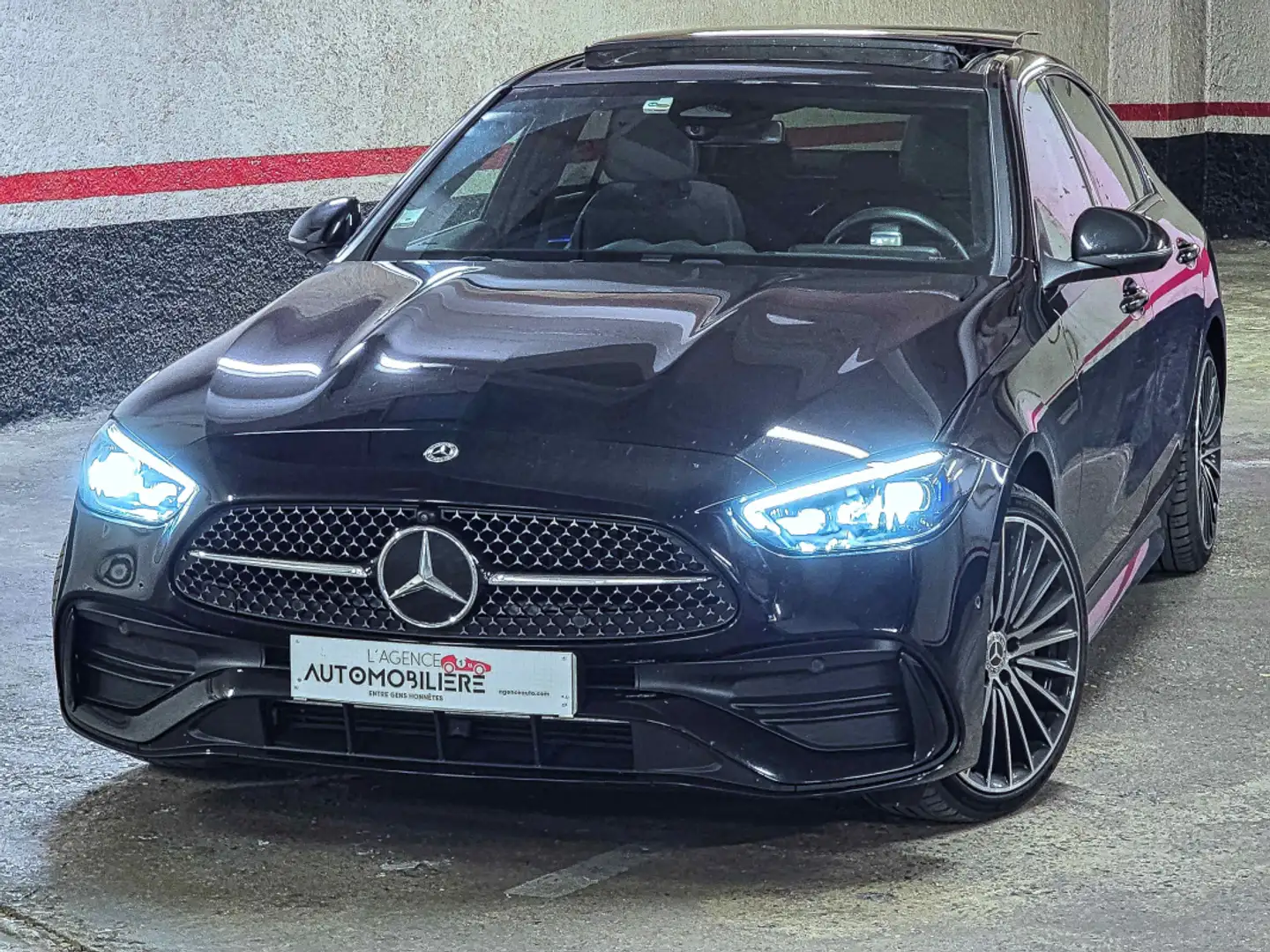 Mercedes-Benz C 160 V 220dA AMG Line 200ch 1ère Main Garantie Mercede Noir - 2