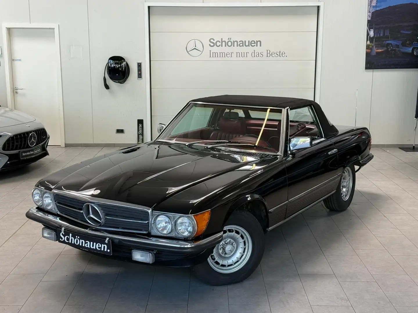 Mercedes-Benz 450 SL R107 CABRIO LEDER ROT+KLIMA Schwarz - 2