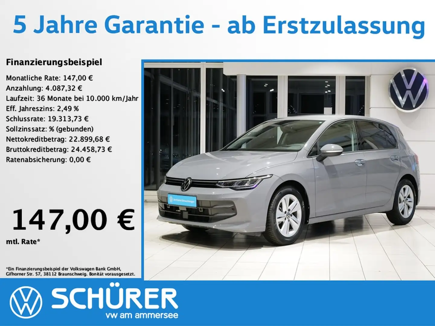 Volkswagen Golf VIII 1.5TSI Life HUD AHK RKam Navi ACC Grau - 1