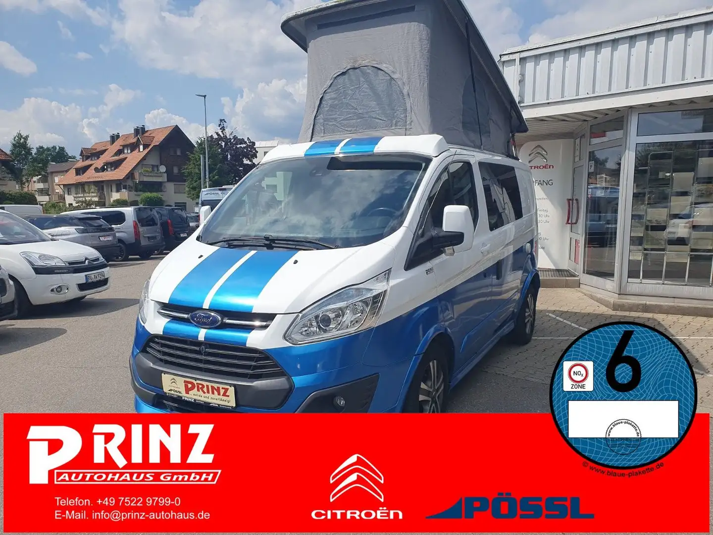 Ford Nugget Custom Schlafdach *6 Sitze *1. HD *4 Bett Weiß - 1