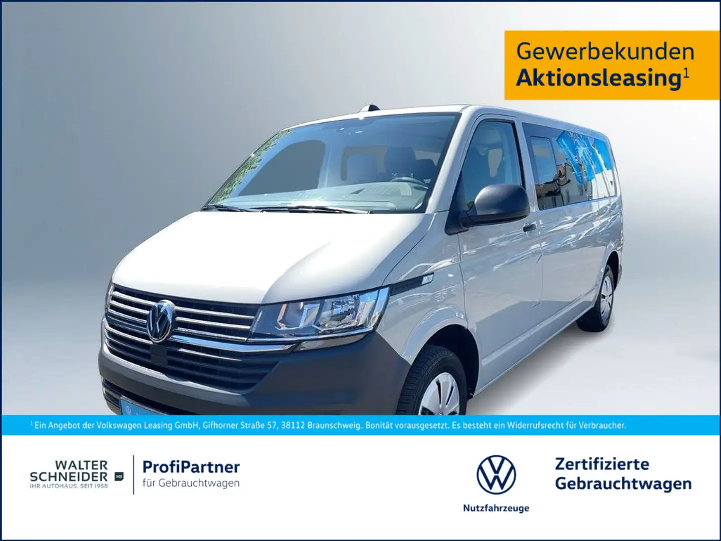 Volkswagen T6.1 Kombi 2.0TDI DSG LR PDC SHZ Klima  9-Sitzer Сірий - 1