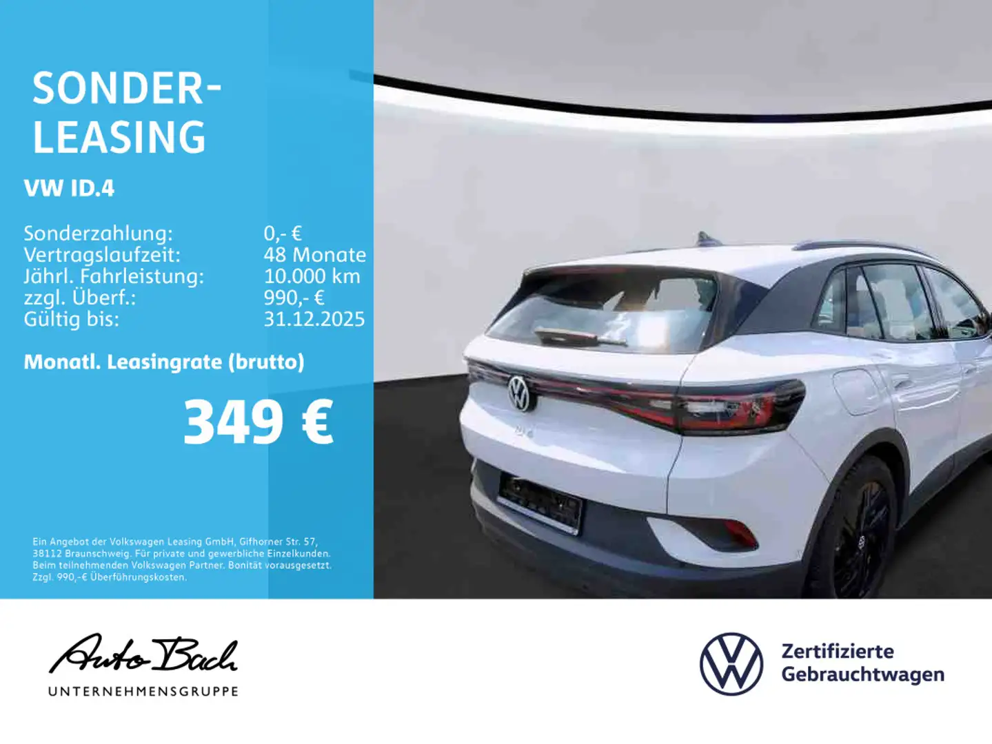 Volkswagen ID.4 Pro Performance, Navi, LED, Wärmepumpe, App Weiß - 2