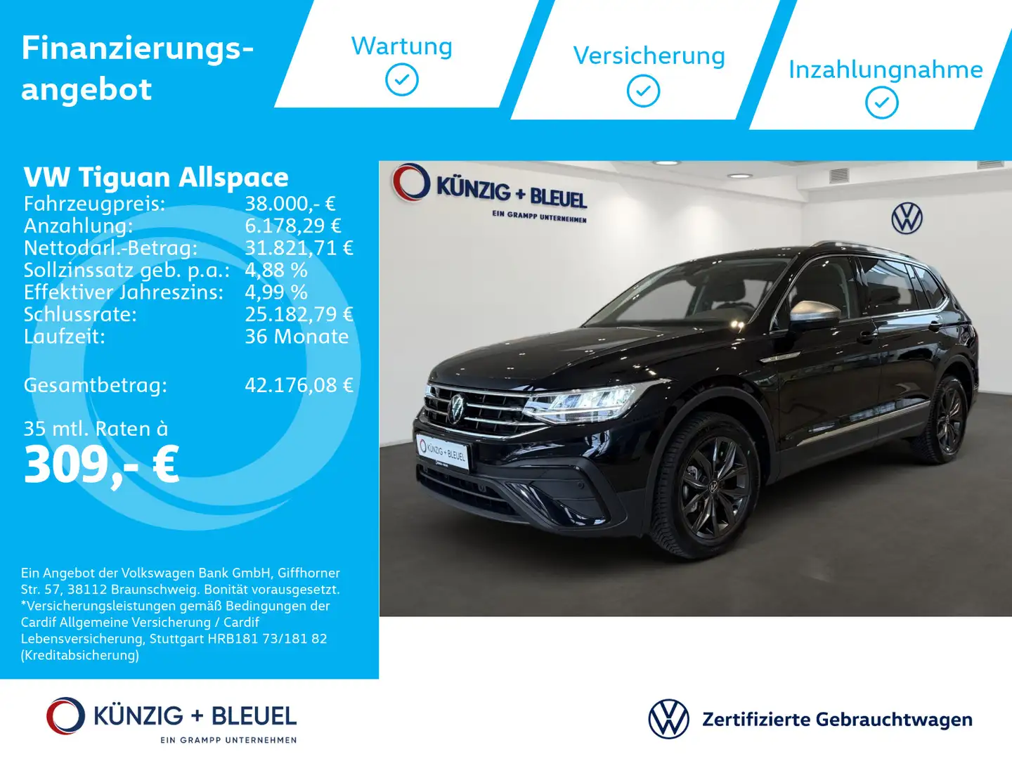 Volkswagen Tiguan Allspace MOVE 2,0 l TDI DSG*Nav*ACC*LED*C Schwarz - 1