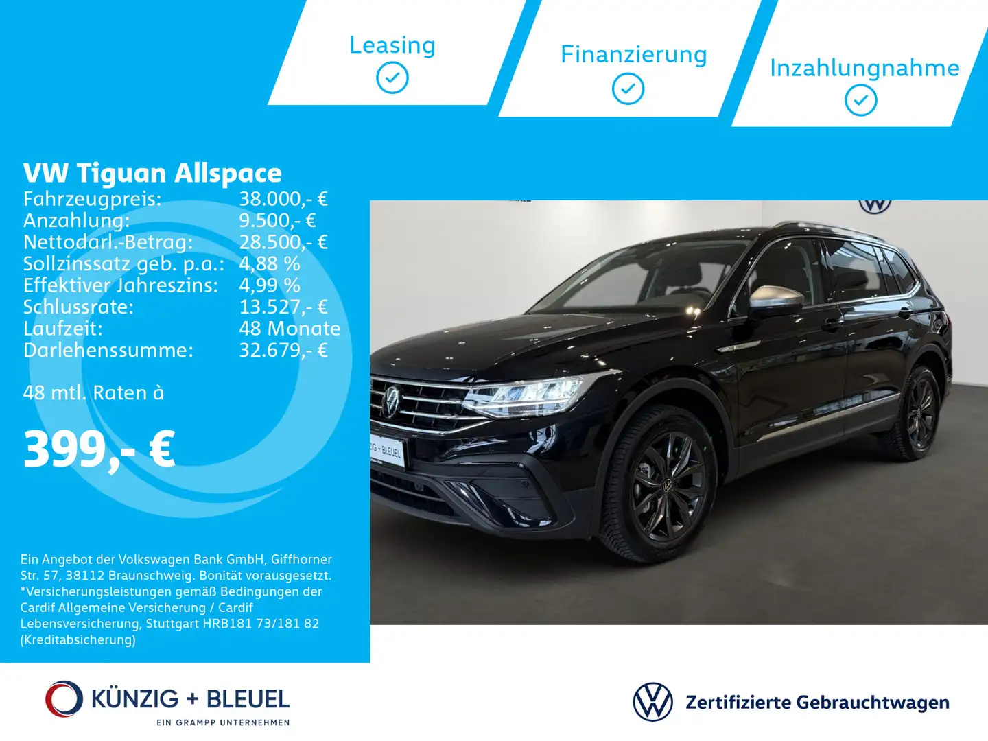 Volkswagen Tiguan Allspace MOVE 2,0 l TDI DSG*Nav*ACC*LED*C Schwarz - 1