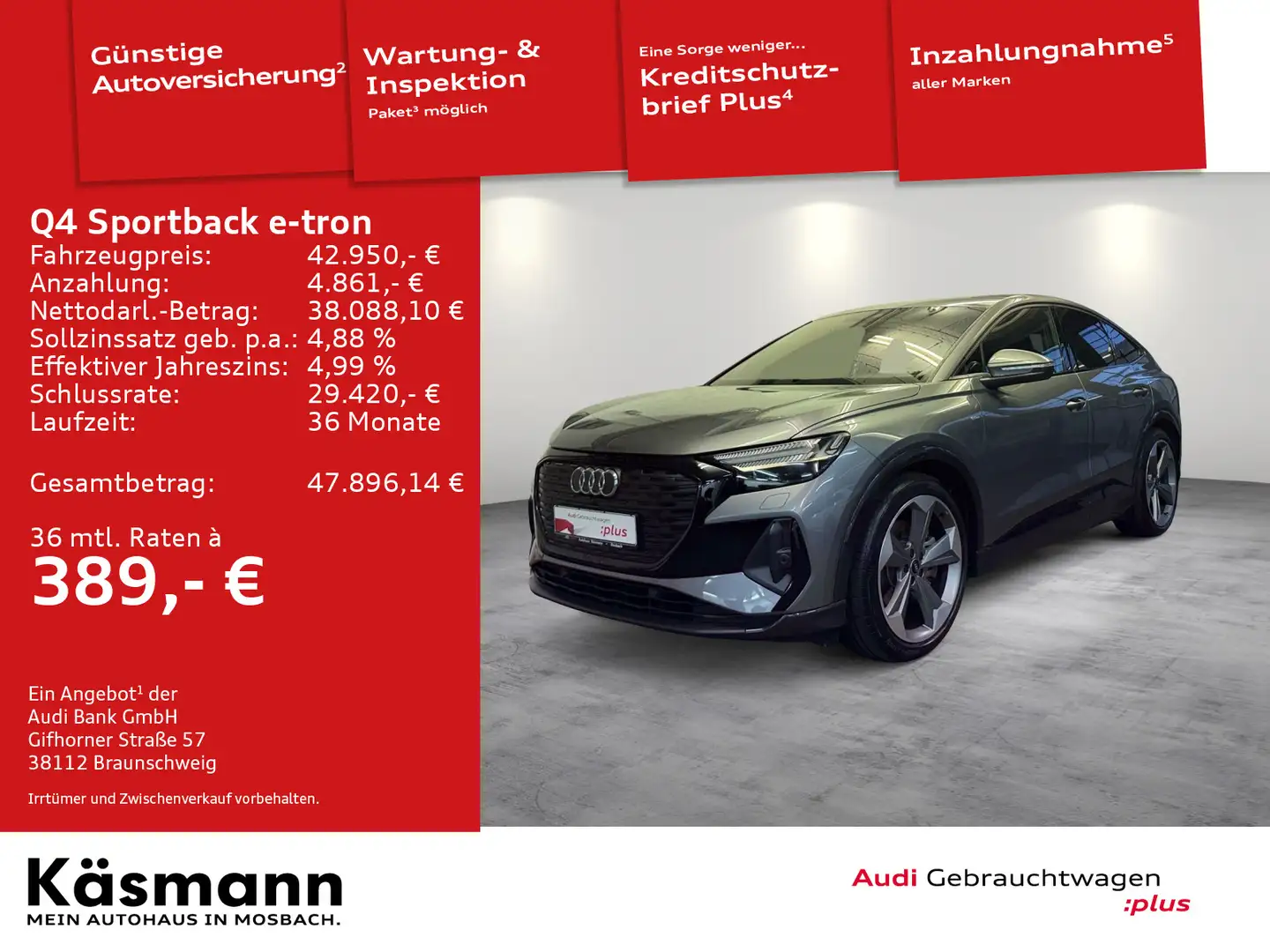 Audi Q4 e-tron 50 qu 2xS line MATRIX PANO Grau - 1