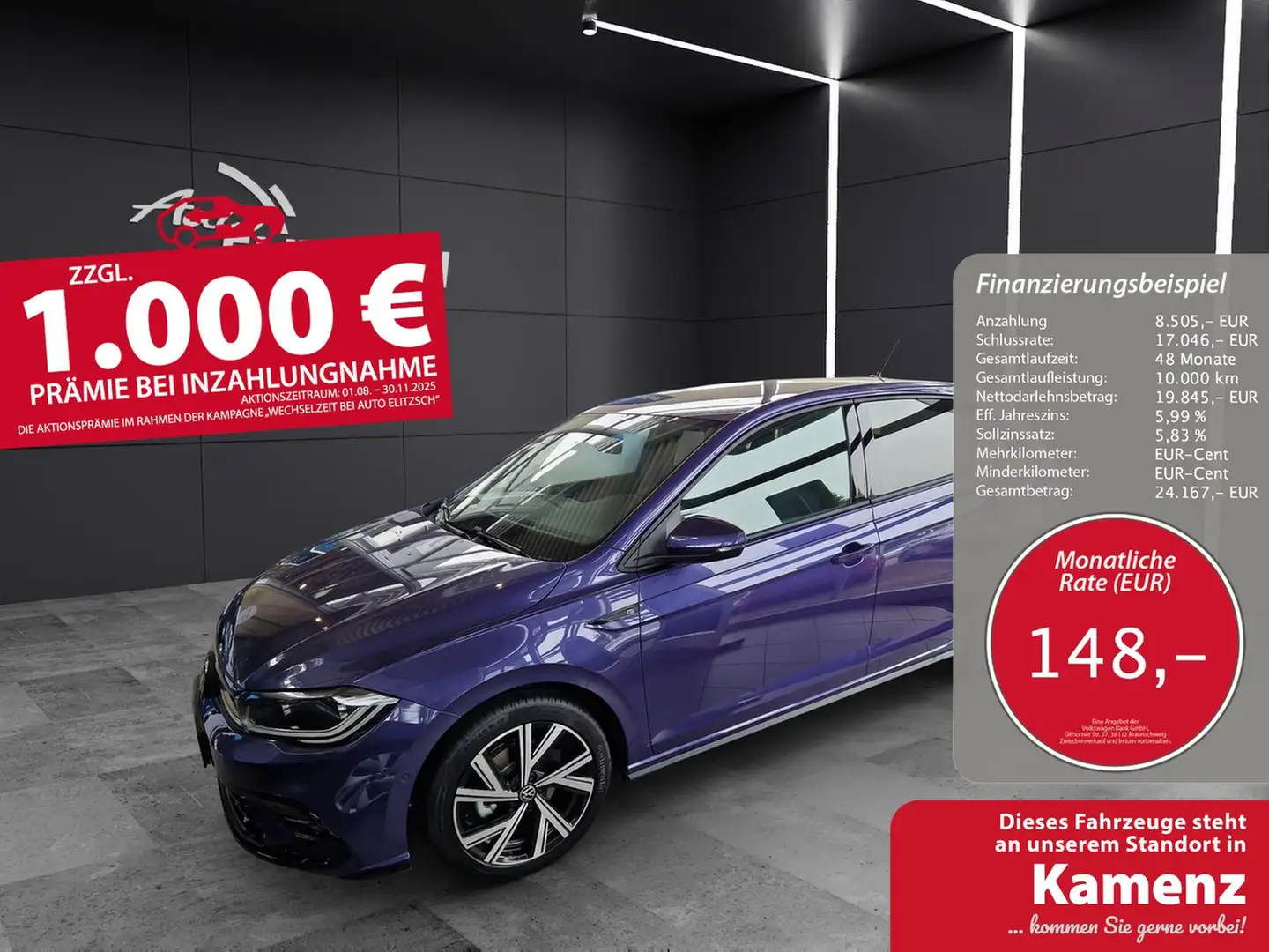Volkswagen Polo R-Line R-Line DSG Matrix ACC Kamera LED NAVI Violett - 1