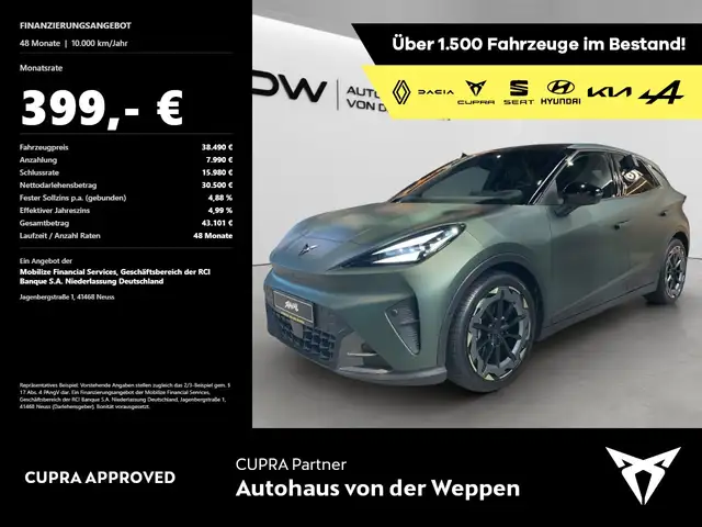 CUPRA Raval VZ Extreme NAVI Panorama Sennheiser Klima Leder