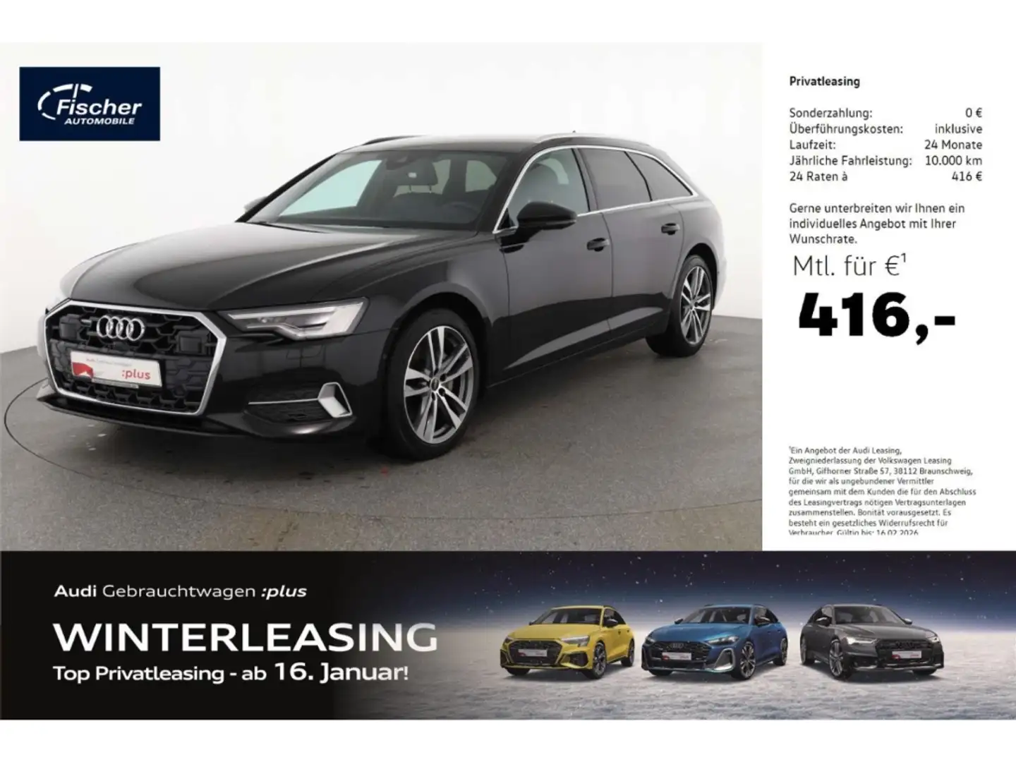 Audi A6 Avant 50 TDI quattro Advanced AHK/Leder/19'' Schwarz - 1