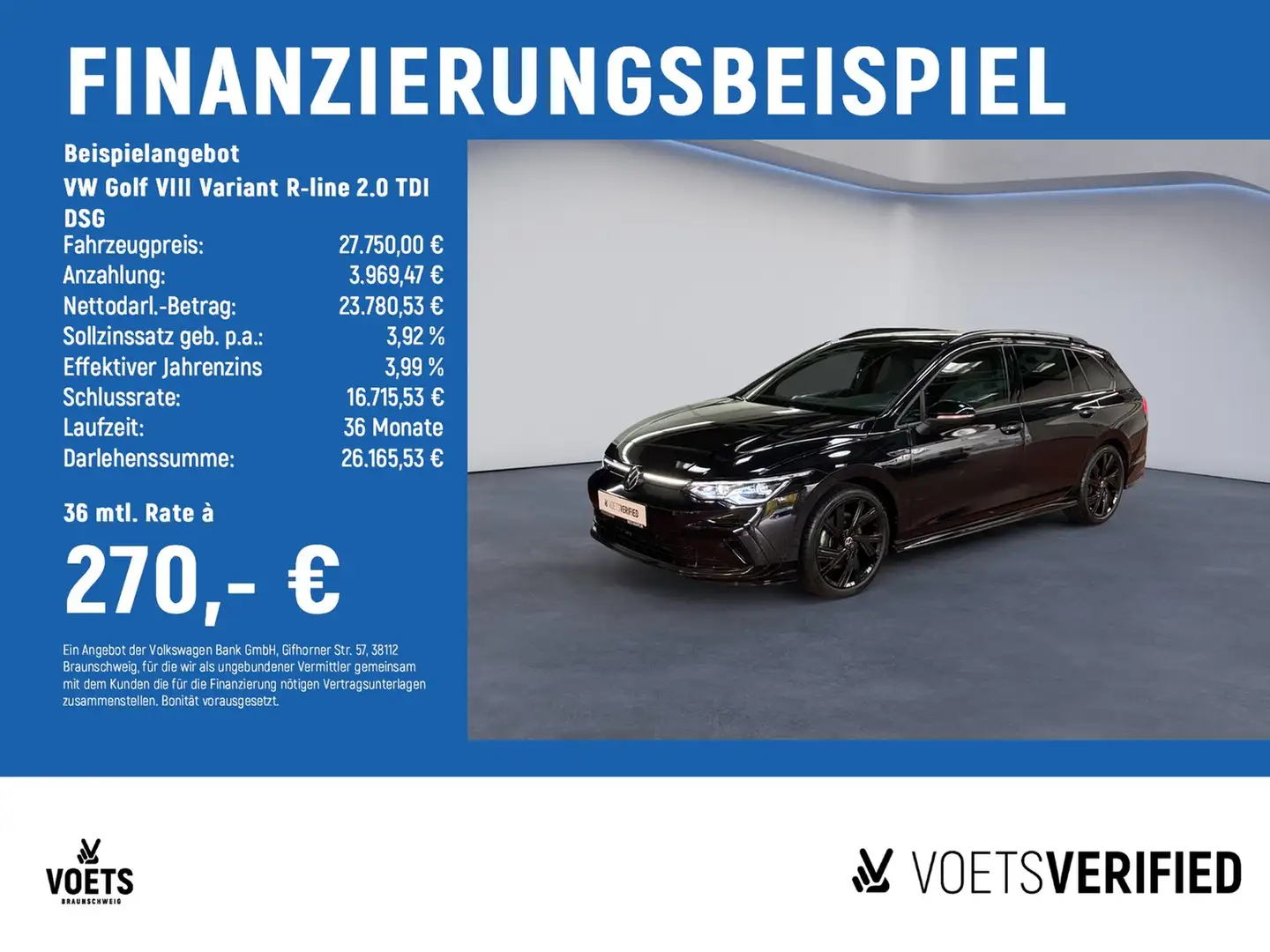 Volkswagen Golf VIII Variant R-line 2.0 TDI DSG MATRIX-LED+App-... Schwarz - 2
