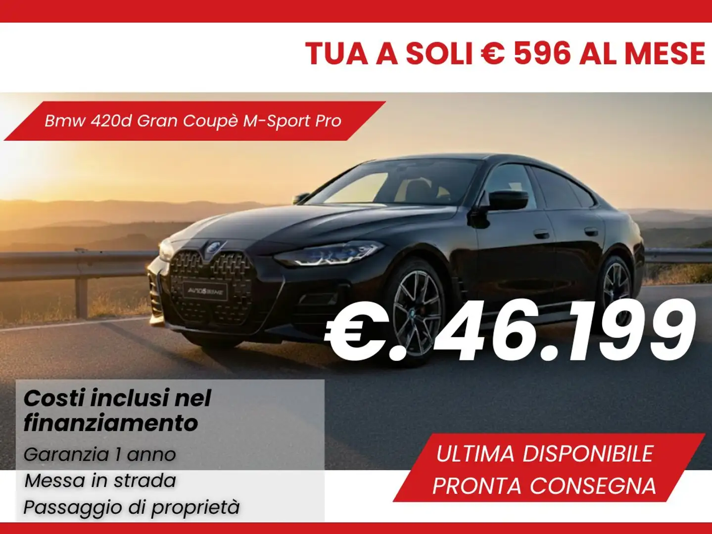 BMW 420 D Gran Coupe M sport Pro X-Drive + Telecamera 360 Schwarz - 1