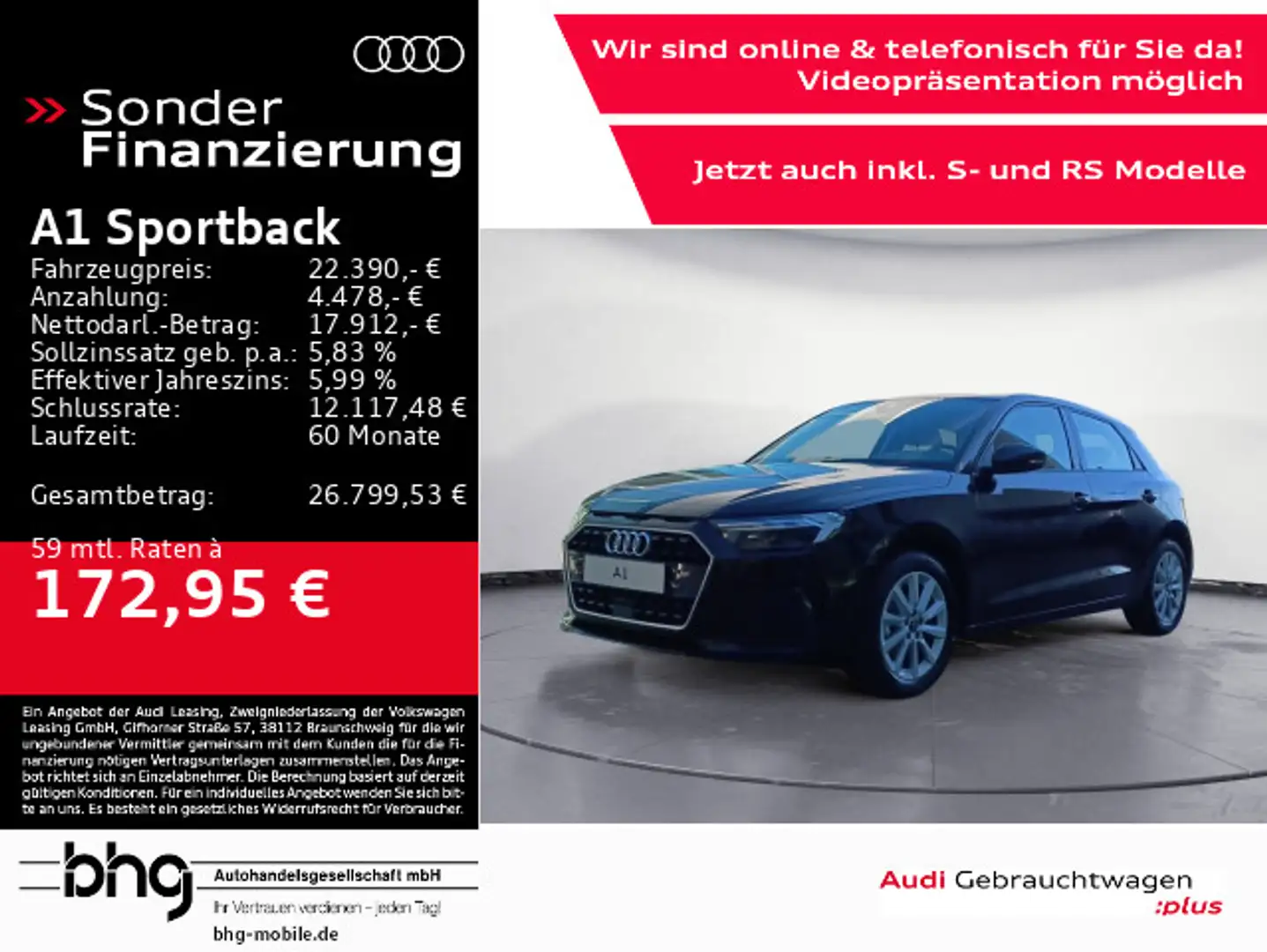 Audi A1 Sportback advanced 25 TFSI 70(95 ) kW(PS) Sch Zwart - 1