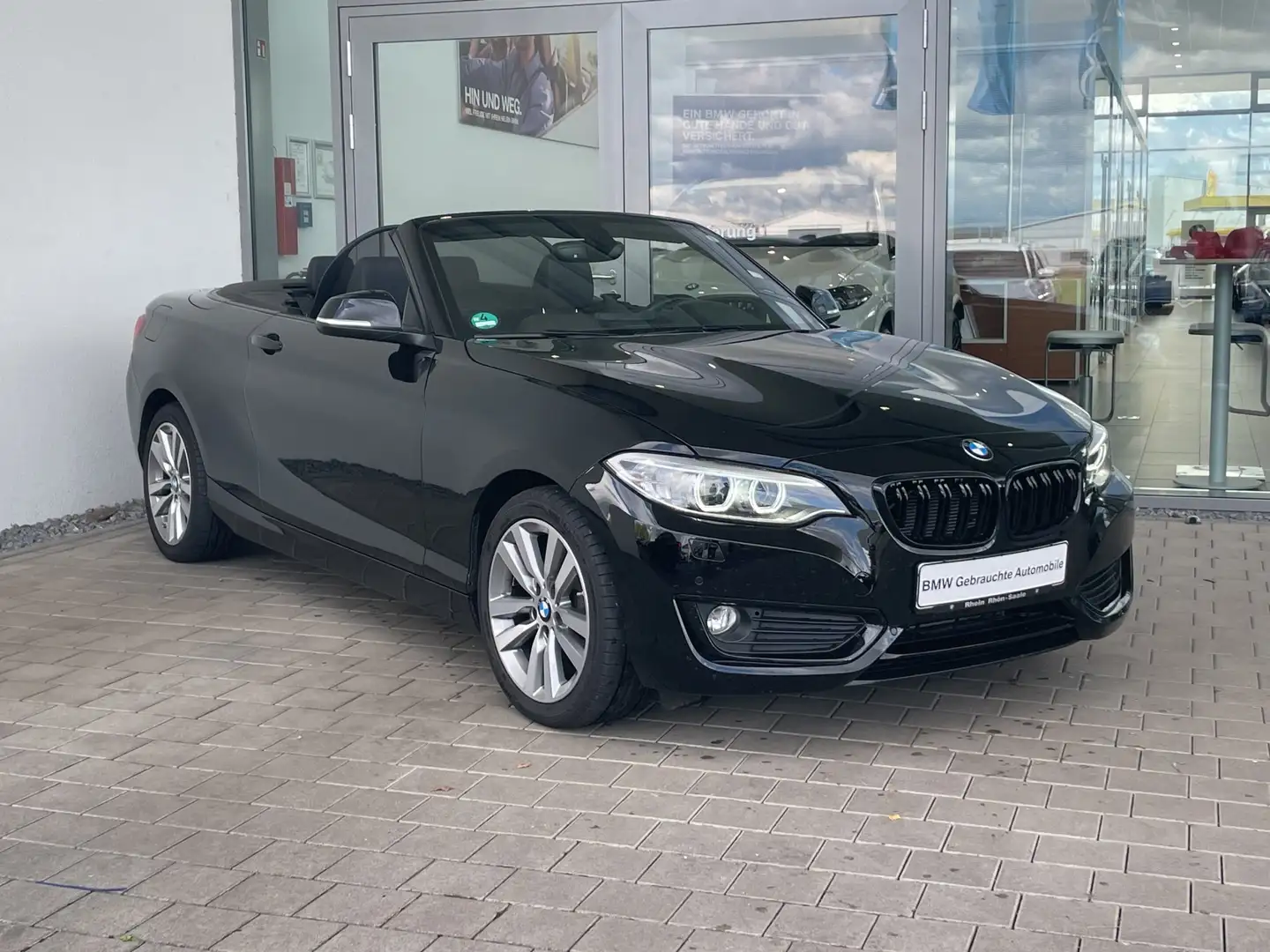 BMW 218 i Cabrio Advantage Xenon.Hifi.Tempo.PDC.LRH. Noir - 2