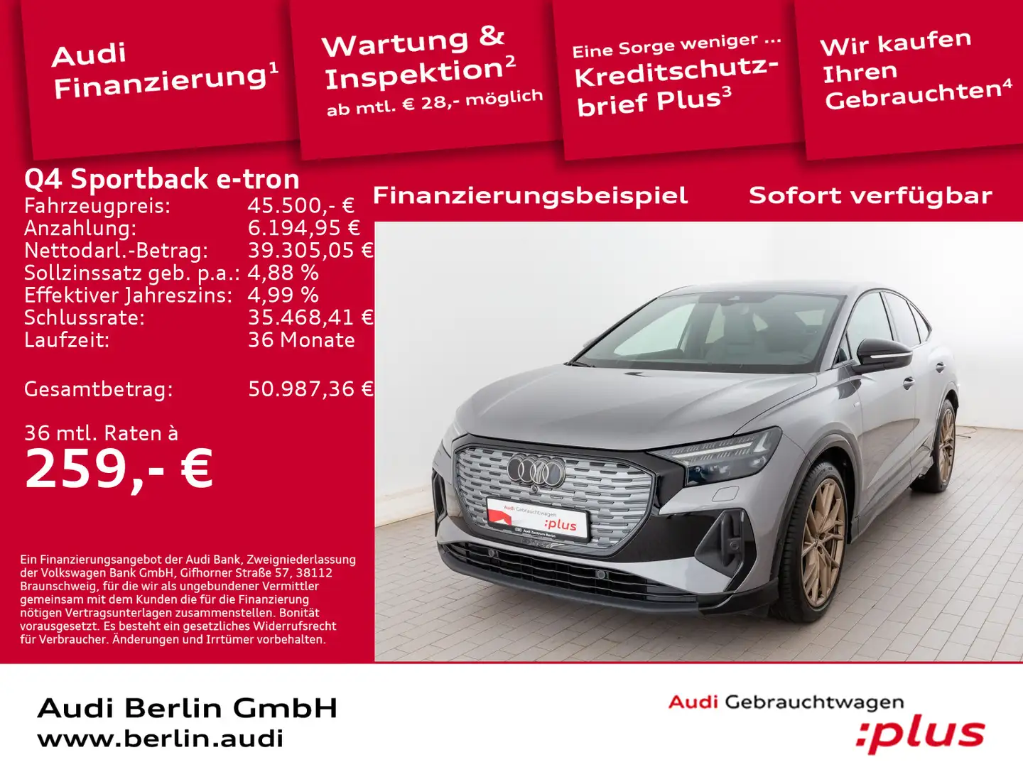 Audi Q4 e-tron Q4 Sportback 50 e-tron qu. PDC SITHZG MATRIX HUD Grau - 1