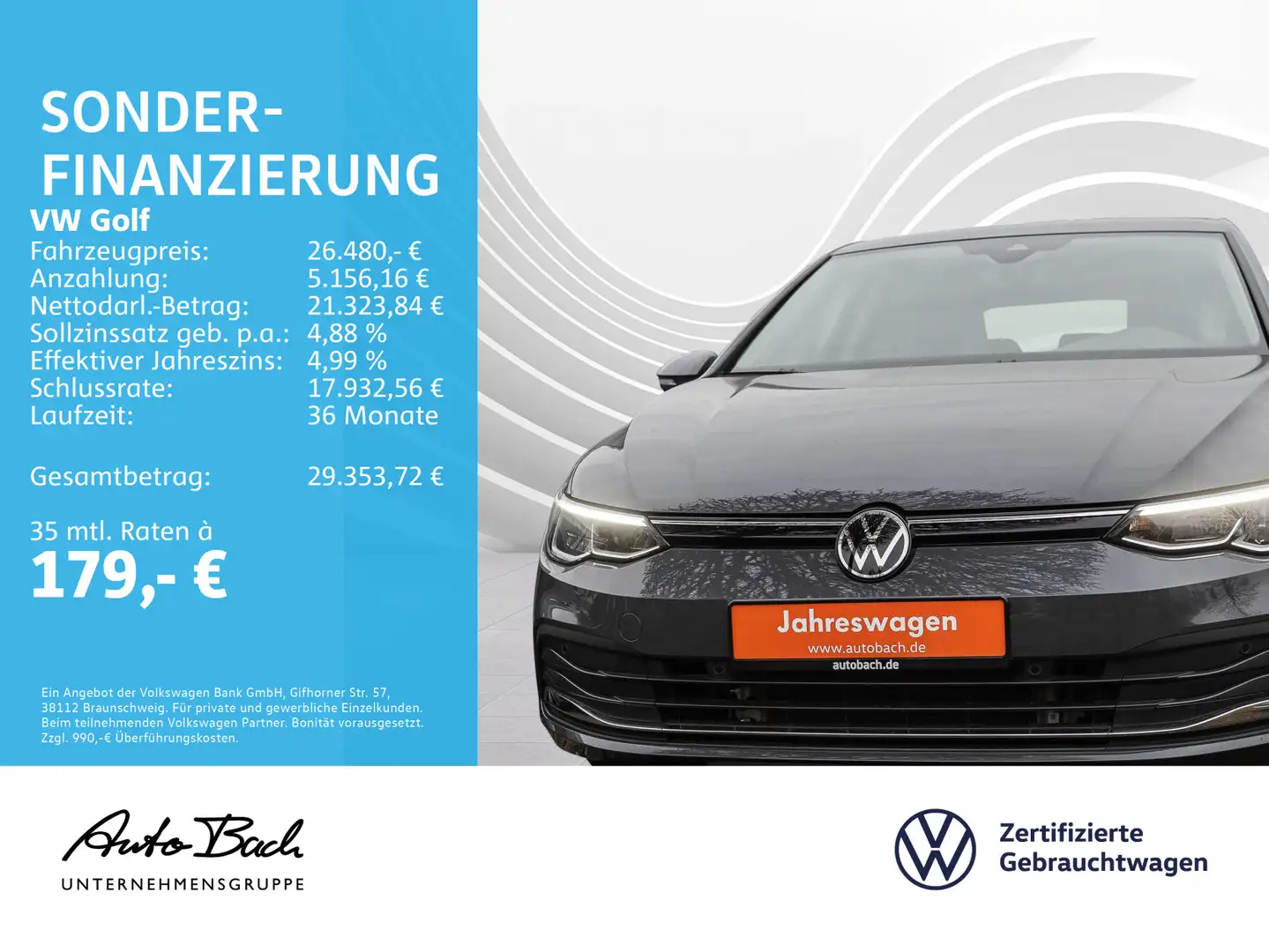 Volkswagen Golf VIII 1.5 eTSI "MOVE" DSG Navi LED Standhzg Grau - 2