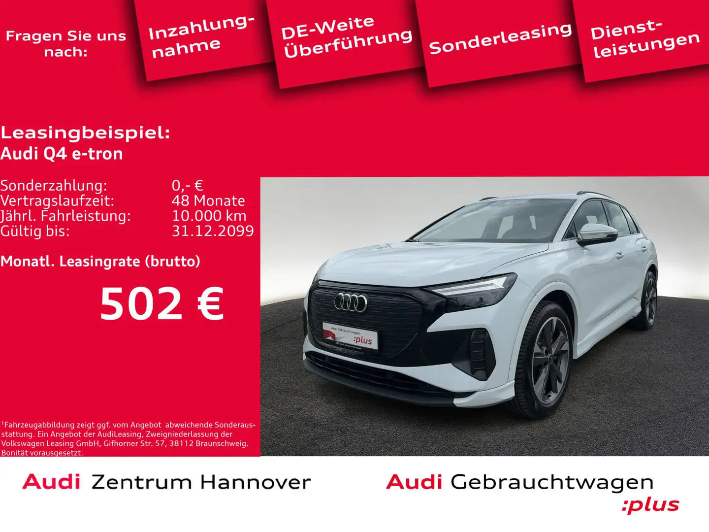 Audi Q4 e-tron Advanced 35 LED Assist.-Pak. Teilleder Weiß - 1