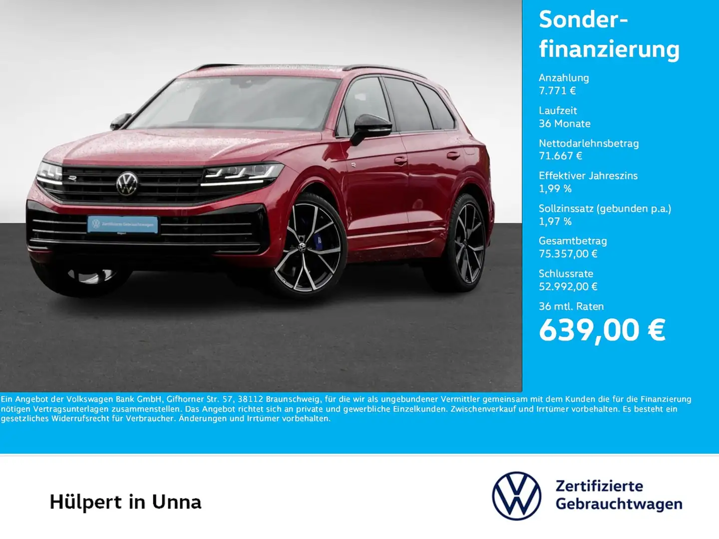 Volkswagen Touareg HYBRID R NEUES MODELL PANO AHK CAM LM22 Rojo - 1