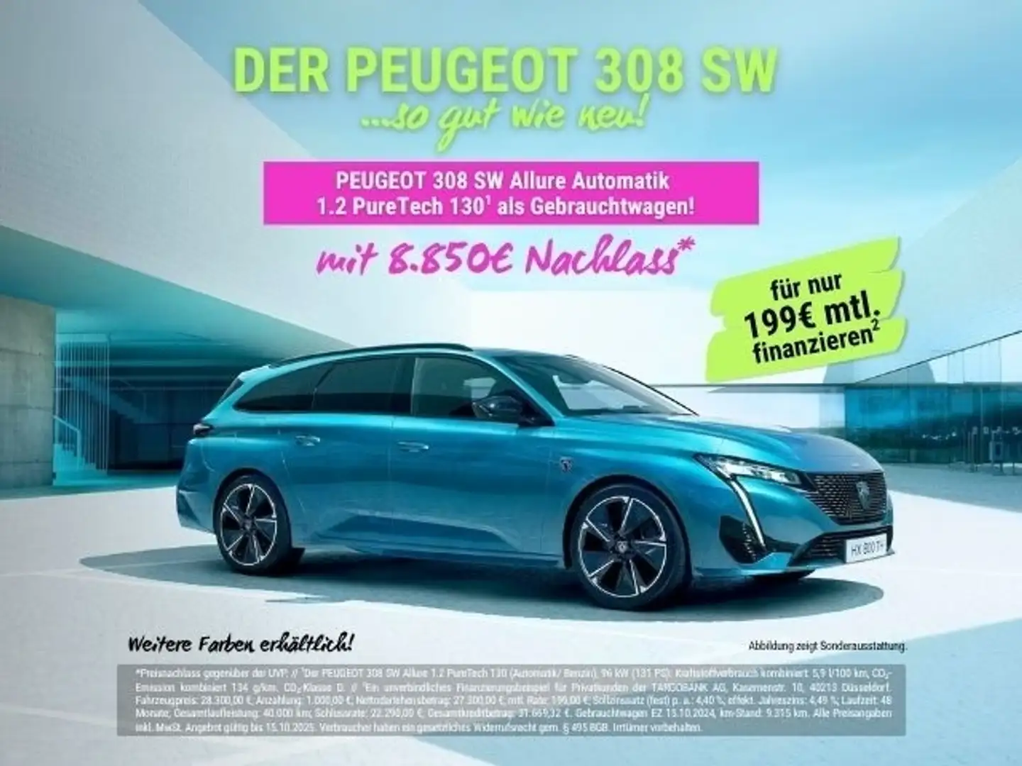 Peugeot 308 SW Allure 1.2 PureTech 130 PS *NAVI*DAB*LED*SHZ*AC Noir - 1
