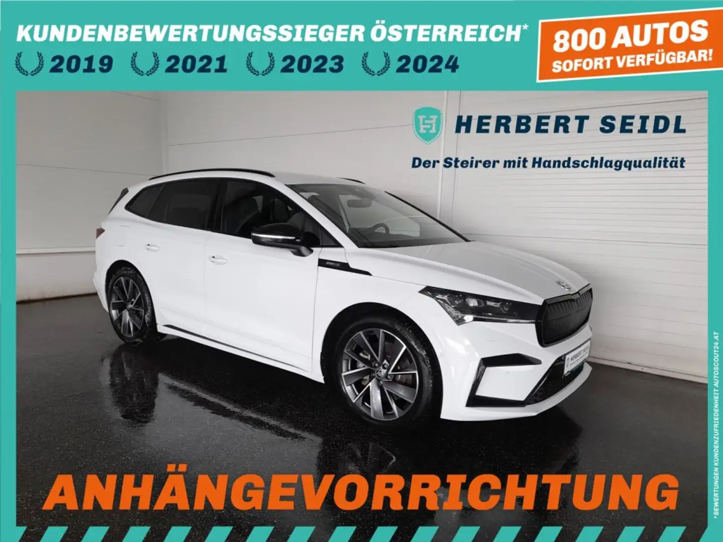 Skoda Enyaq IV SPORTLINE 4x4 82kWh Aut. *20 ZOLL / MATRX LED / NAVI / VIRTUELL / AHV & KAMERA / ACC / E-SITZE / 3 Z. KLIMA* Weiß - 1