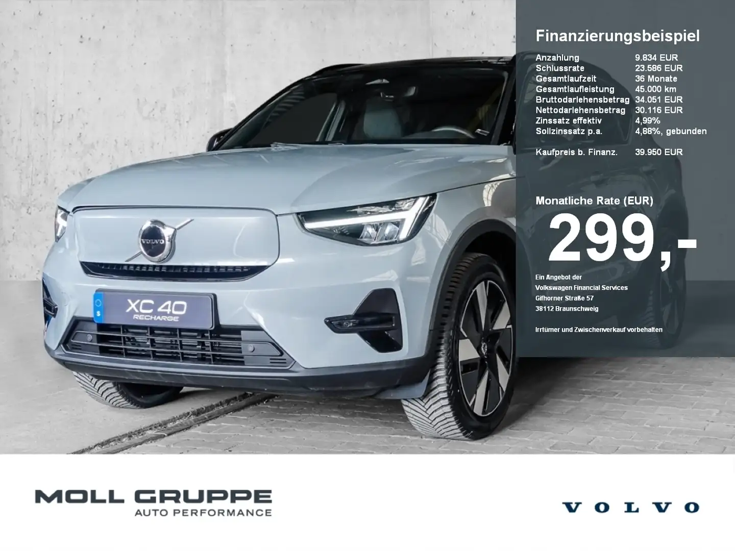 Volvo XC40 Plus Recharge Pure Electric EL.HECK PDC Gris - 1
