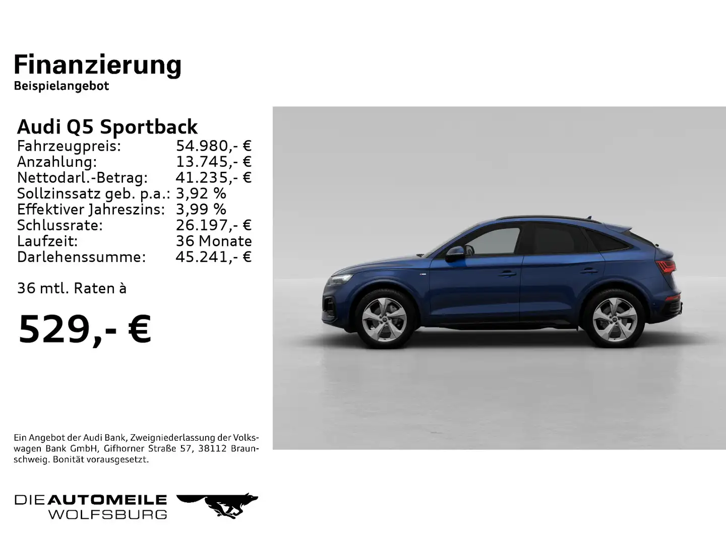 Audi Q5 45 TFSI quattro S tronic S line AHK Blau - 2