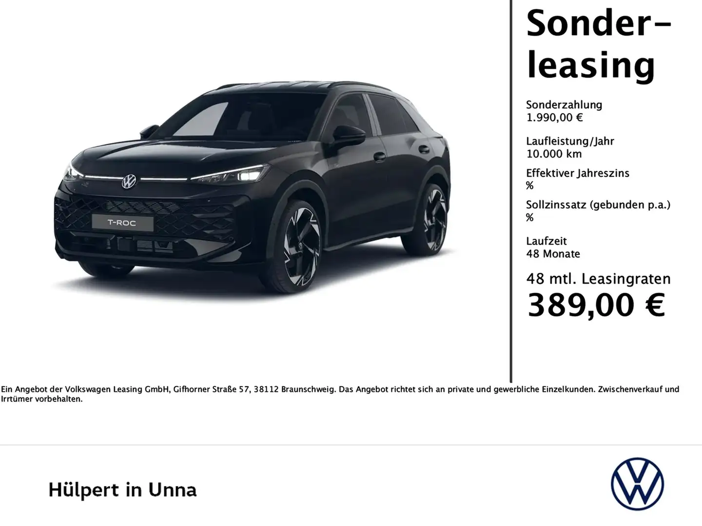 Volkswagen T-Roc 1.5 R-LINE DSG NEUESMODELL BLACKSTYLE LM20 Schwarz - 1