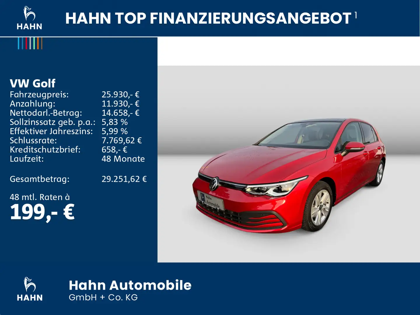 Volkswagen Golf VIII 1.5eTSI DSG Life Virtual Pano LED CAM Rot - 2