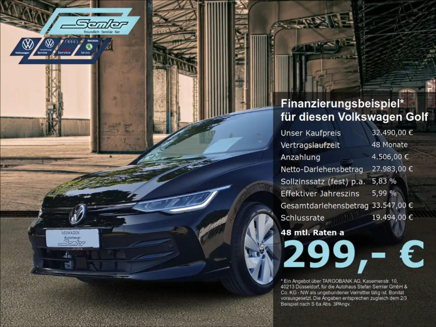 Volkswagen Golf VIII Goal Life 1.5l eTSI DSG R-KAM LED APP Zwart - 1