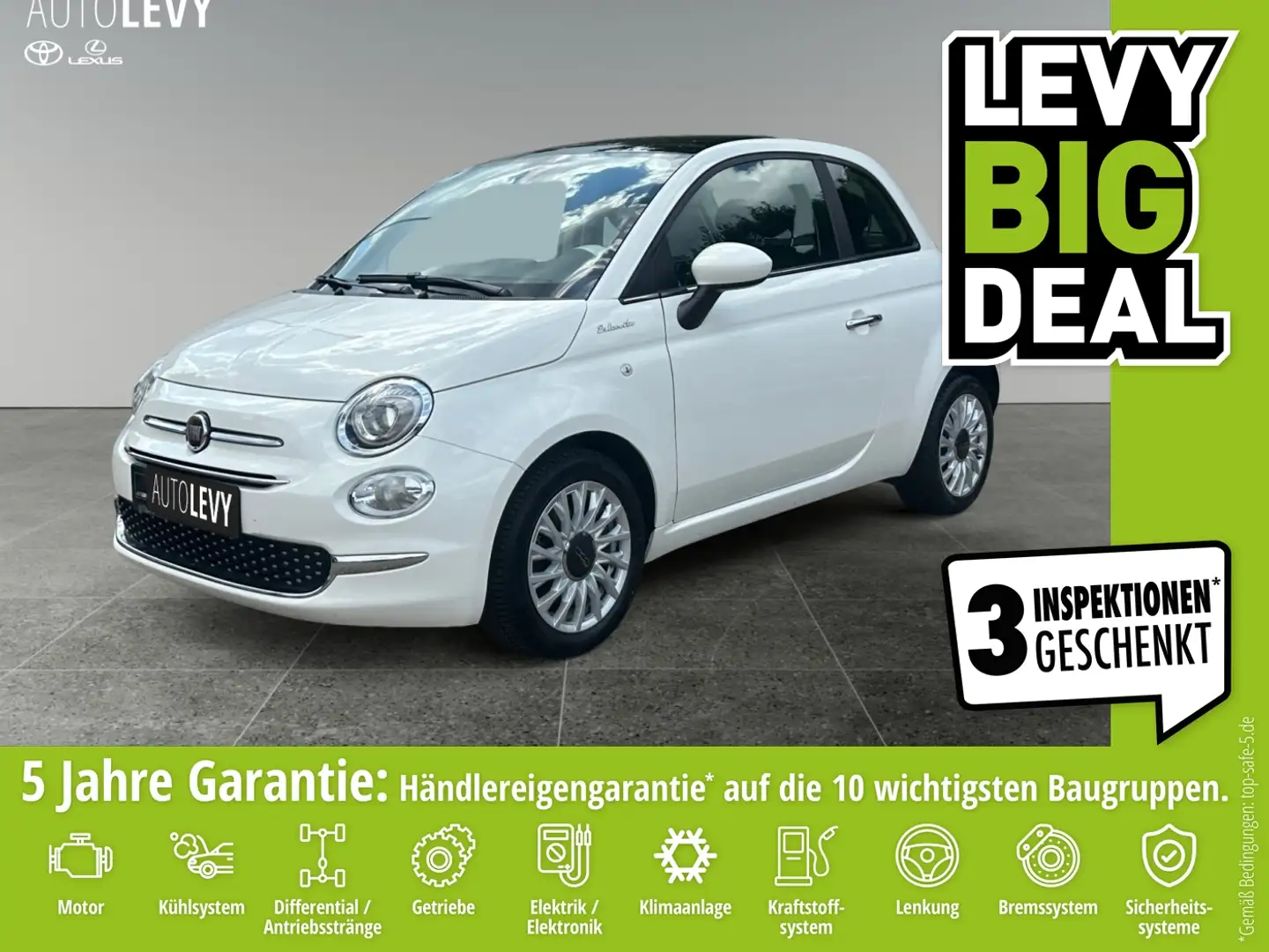 Fiat 500 1.0 Dolce Vita Schiebed.//Tempomat/Allwetter Blanc - 1