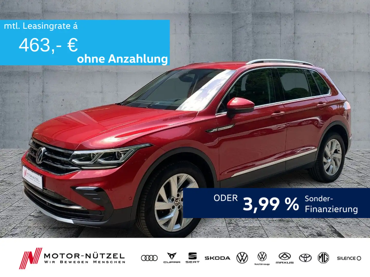 Volkswagen Tiguan 2.0 TDI 4M DSG ELEGANCE IQ+NAV+AHK+STDHZG Rot - 1