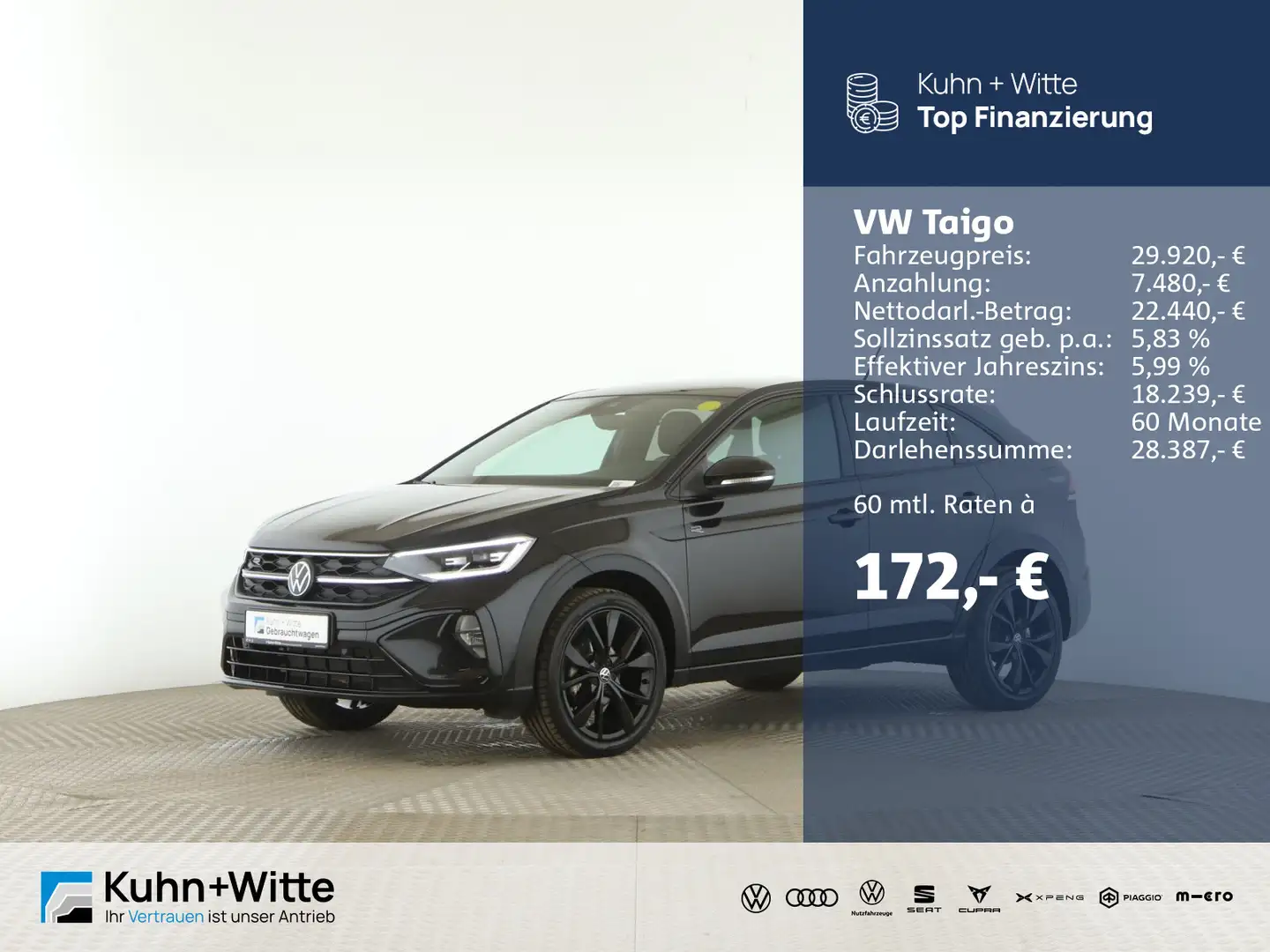 Volkswagen Taigo 1.5 TSI R-Line *IQ.Drive*Pano*AHK*ACC*Matr Noir - 1