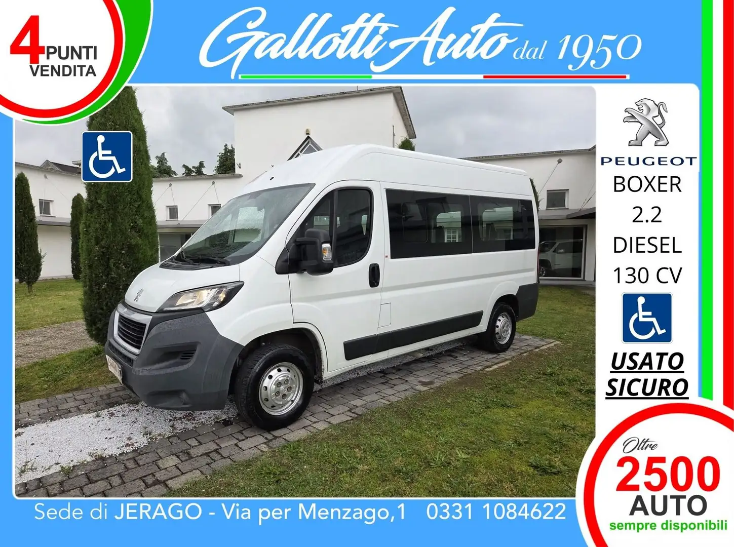 Peugeot Boxer 330 2.2 HDi/130CV FAP PM-TM Combi+IVA-DISABILI Blanco - 1