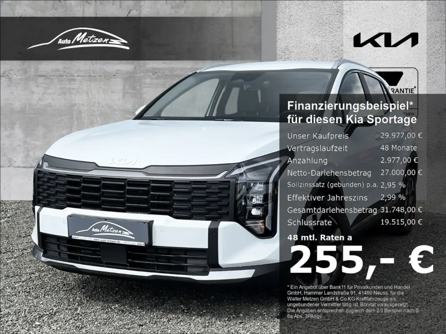 Kia Sportage 1.6 T-GDI Vision MY26 Navi Apps Keyfree LED Sitzhz Weiß - 1