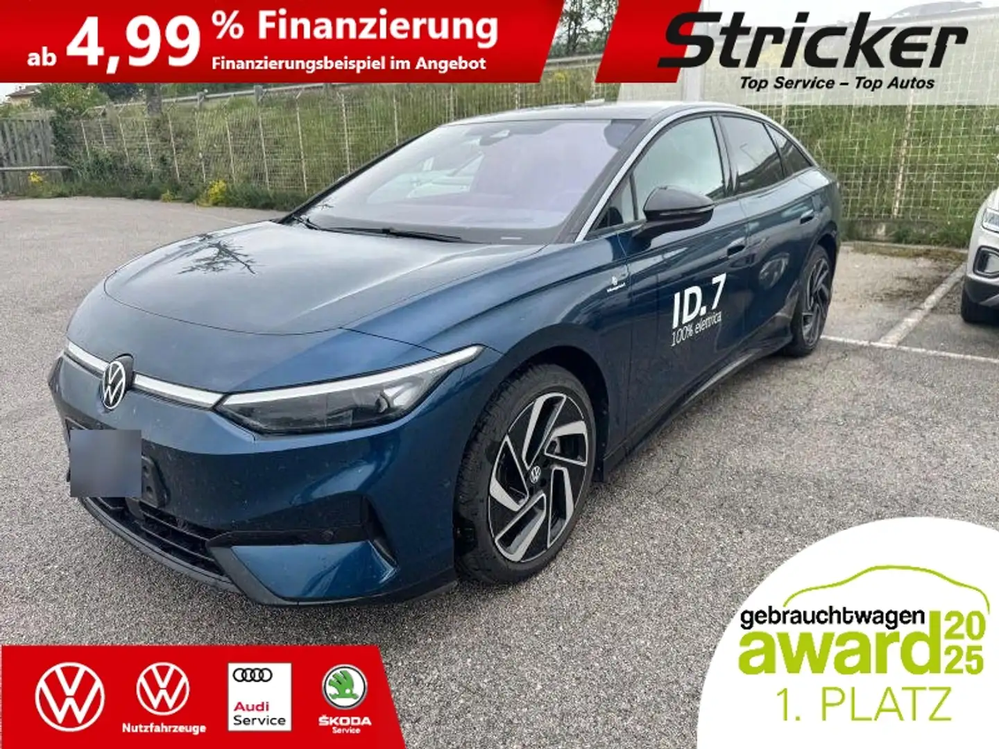 Volkswagen ID.7 Pro 210/77 522,-ohne Anzahlung H&K Navi Wärmepump Blau - 2