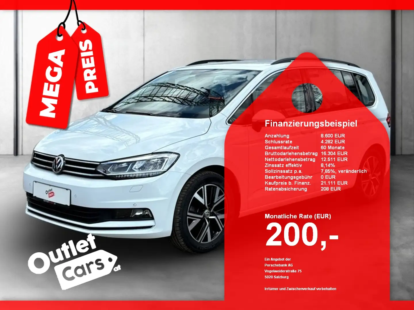 Volkswagen Touran 2.0 TDI HL 7-SITZER AHK+LED+NAV+STANDHZG Weiß - 1